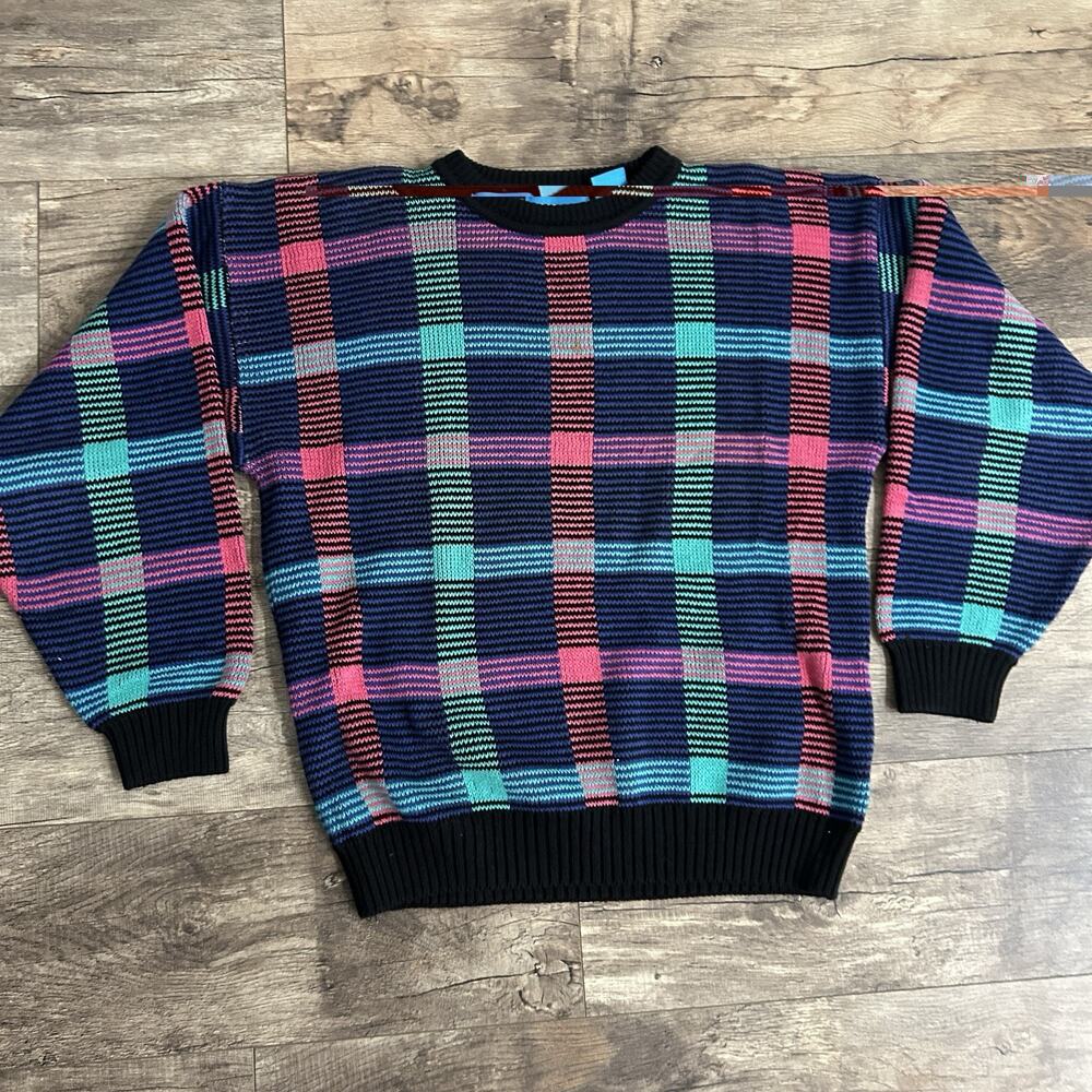Britches Men’s M VTG 80s/90s COOGI Style Knit Pullover Sweater Colorful Chunky
